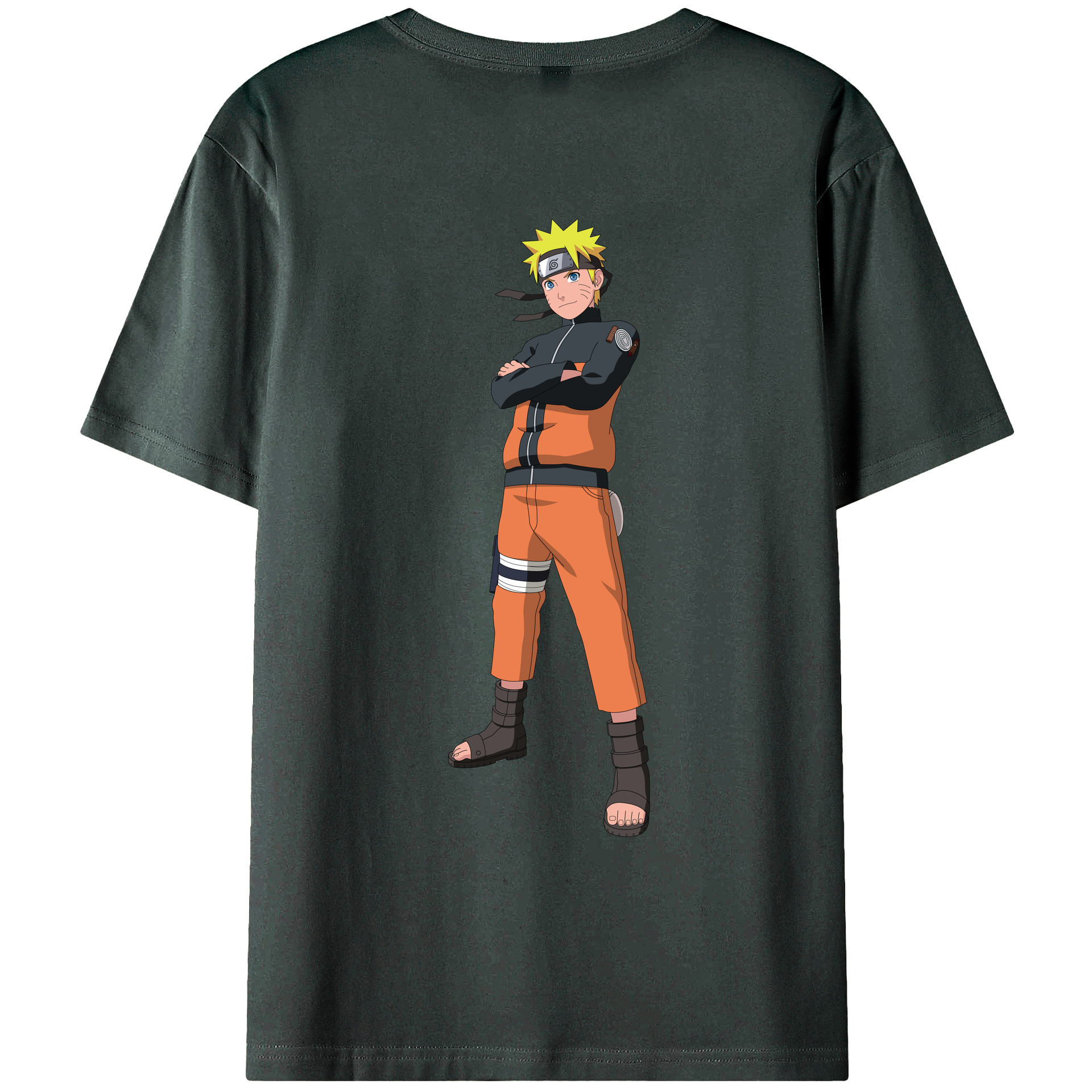 （画像用） NARUTO -ナルト- うずまき ナルト Uzumaki Naruto 綿100％ メンズ半袖Tシャツ（バックプリント） 通気性